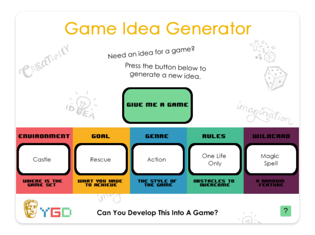 BAFTA YGD Game Idea Generator