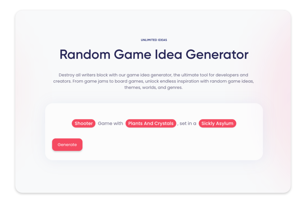 MindScribe Game Idea Generator